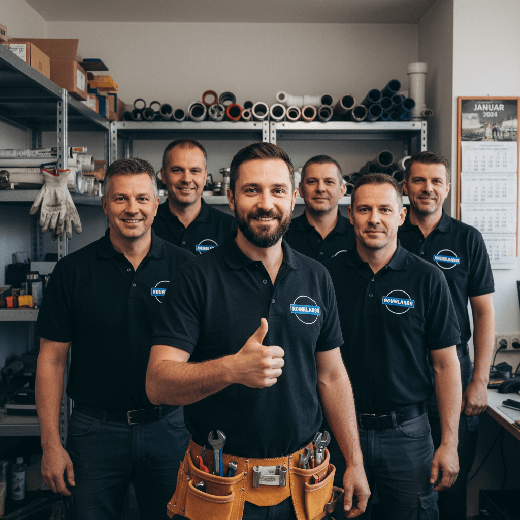 Orlando der freundliche Klempner zeigt Daumen hoch